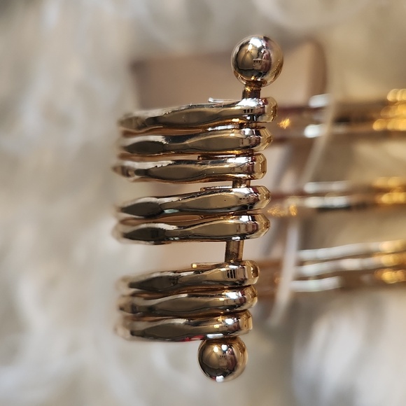 14th & Union Nickel Free Gold Tone Cuff Bangle Bracelets (8) - Picture 5 of 5